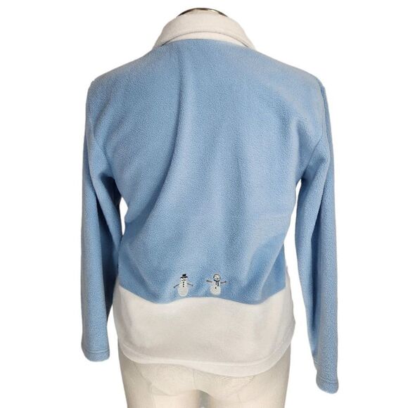 C.B. Casual Christmas snowman button up fleece Size medium - Picture 3 of 6